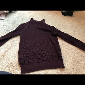 IRO see-through sweater top with shoulder cut out